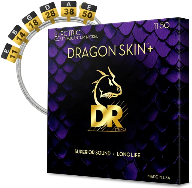 Main image of DR Strings Dragon Skin+ Quantum Nickel Coated Electric Guitar Strings - Heavy .011-.050