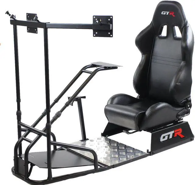 Main image of GTSF Model Black Frame with Gear Shifter Mount, Triple or Single Monitor Mount and Real Racing Seat