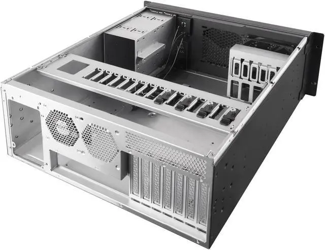 Alt view image 2 of 7 - SilverStone 4U rackmount server chassis with liquid cooling compatibility,RM42-502