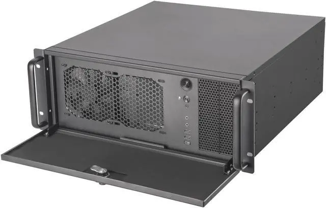 Alt view image 3 of 7 - SilverStone 4U rackmount server chassis with liquid cooling compatibility,RM42-502