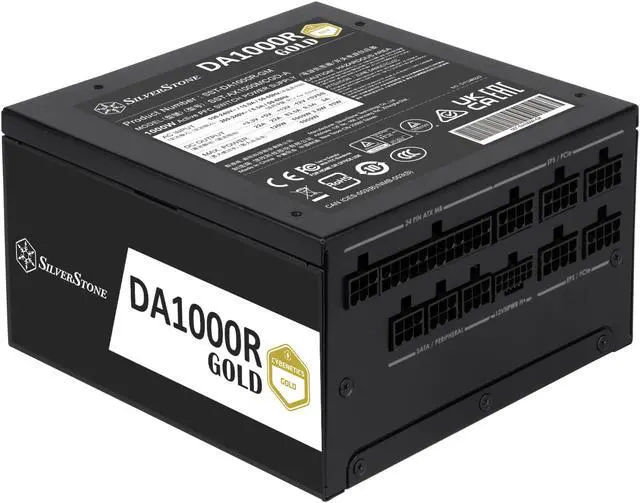 Alt view image 3 of 17 - Silverstone Cybenetics Gold 1000W PCIe 5.0 Fully Modular Power Supply DA1000R Gold