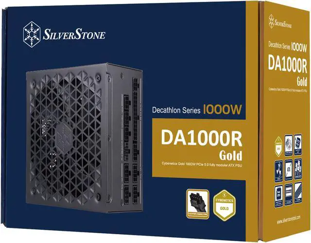 Alt view image 5 of 17 - Silverstone Cybenetics Gold 1000W PCIe 5.0 Fully Modular Power Supply DA1000R Gold