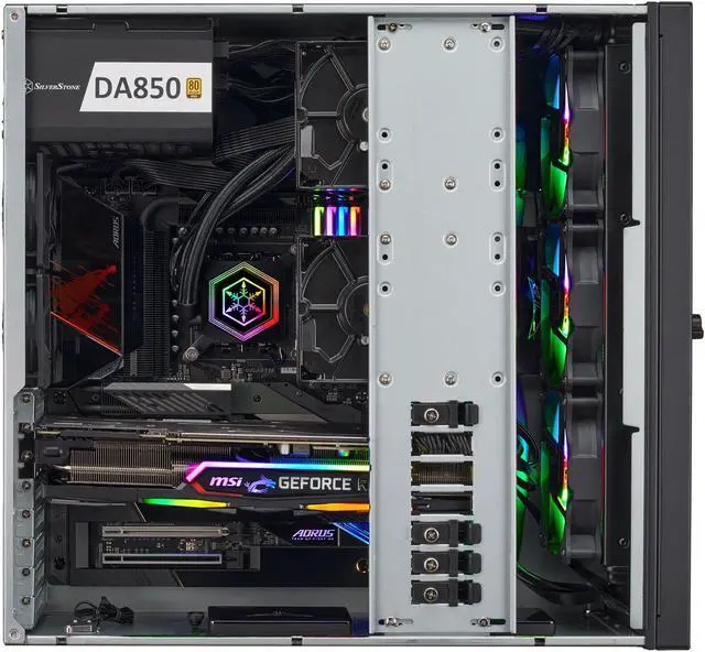 Alt view image 2 of 8 - Silverstone RM44 4U rackmount server chassis with enhanced liquid cooling compatibility