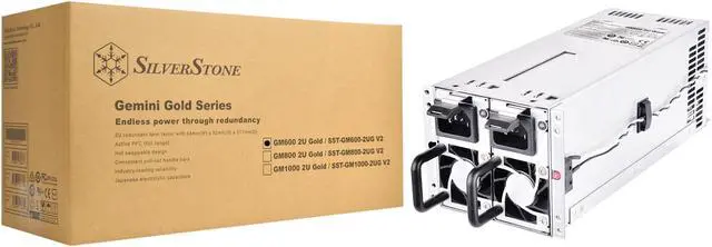 Alt view image 5 of 7 - SilverStone Cybenetics Gold 600W 2U redundant power supply