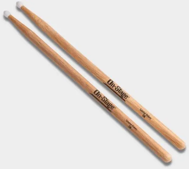 Alt view image 2 of 3 - On Stage Hickory 5B Nylon Tip Drumsticks 12 Pairs