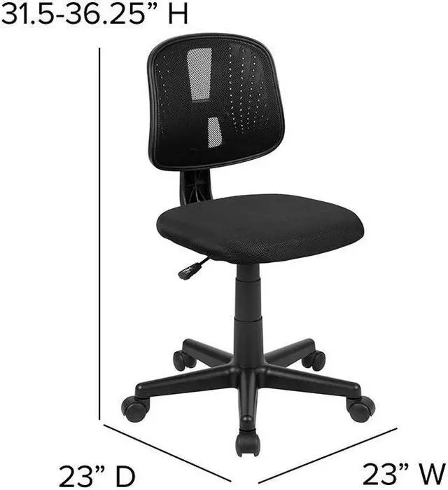 Alt view image 2 of 13 - Flash Fundamentals Mid-Back Black Mesh Swivel Task Office Chair with Pivot Back, BIFMA Certified
