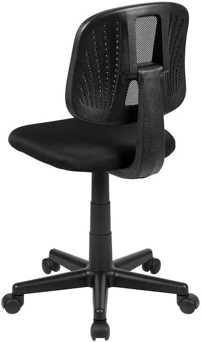 Alt view image 3 of 13 - Flash Fundamentals Mid-Back Black Mesh Swivel Task Office Chair with Pivot Back, BIFMA Certified