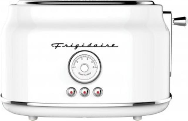 Alt view image 4 of 5 - Frigidaire ETO102-WHITE 2-Slice 900-Watt Retro Stainless Steel Toaster (White)