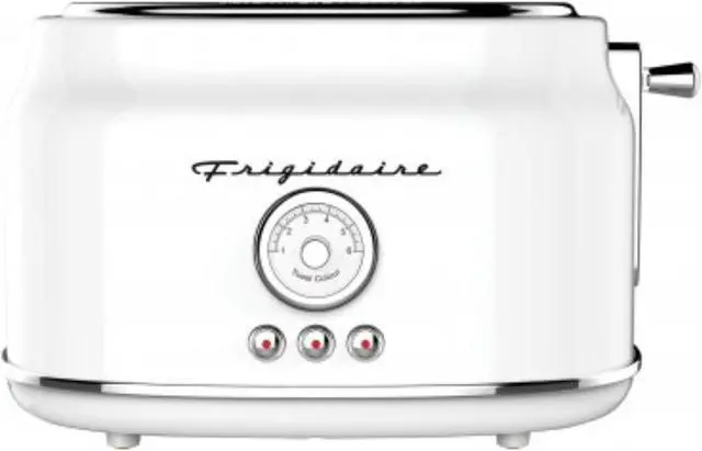 Alt view image 3 of 5 - Frigidaire ETO102-WHITE 2-Slice 900-Watt Retro Stainless Steel Toaster (White)