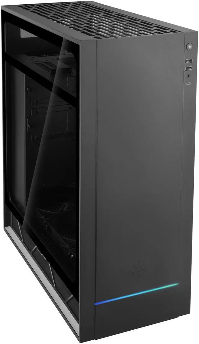 Alt view image 2 of 7 - Silverstone ALTA F1 Stack effect design ATX tower with aluminum shell and tempered glass