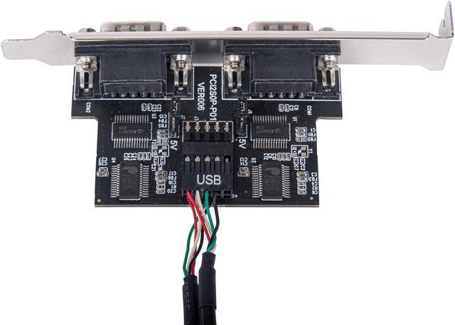 Alt view image 3 of 14 - Silverstone ECD01 Internal USB 2.0 to dual RS232 port adapter