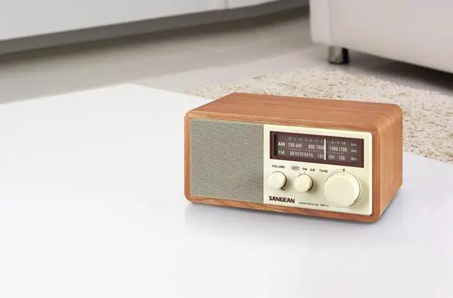Alt view image 3 of 5 - Sangean WR11 Wood Cabinet AM/FM Table TOP Radio