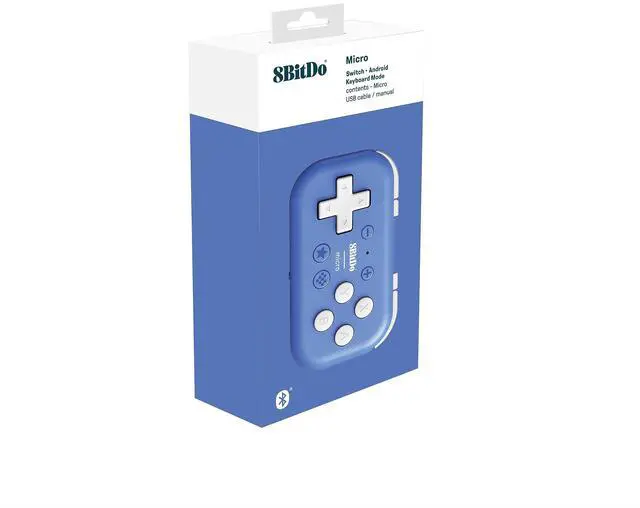 Alt view image 4 of 7 - 8Bitdo Micro Bluetooth Gamepad Pocket-sized Mini Controller for Switch, Android, and Raspberry Pi, Supports Keyboard Mode (Blue)