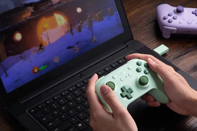 Alt view image 3 of 7 - 8BitDo Ultimate 2C Wireless Controller for Windows PC and Android, with 1000 Hz Polling Rate, Hall Effect Joysticks and Triggers, and Remappable L4/R4 Bumpers (Green)
