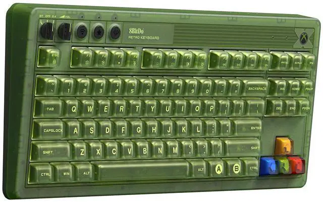 Alt view image 8 of 13 - 8BitDo Retro 87 Mechanical RGB Backlit Wireless Gaming Keyboard for Windows and Android - Xbox Edition - Officially Licensed