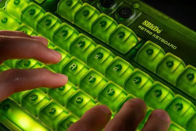 Alt view image 12 of 13 - 8BitDo Retro 87 Mechanical RGB Backlit Wireless Gaming Keyboard for Windows and Android - Xbox Edition - Officially Licensed