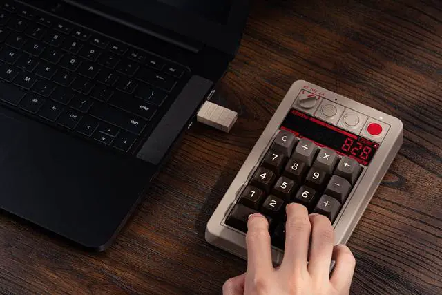 Alt view image 2 of 7 - 8BitDo Retro 18 Mechanical Numpad, Supports Calculator Mode, Bluetooth/2.4G/Wired Numpad for Windows and Android - C64 Edition