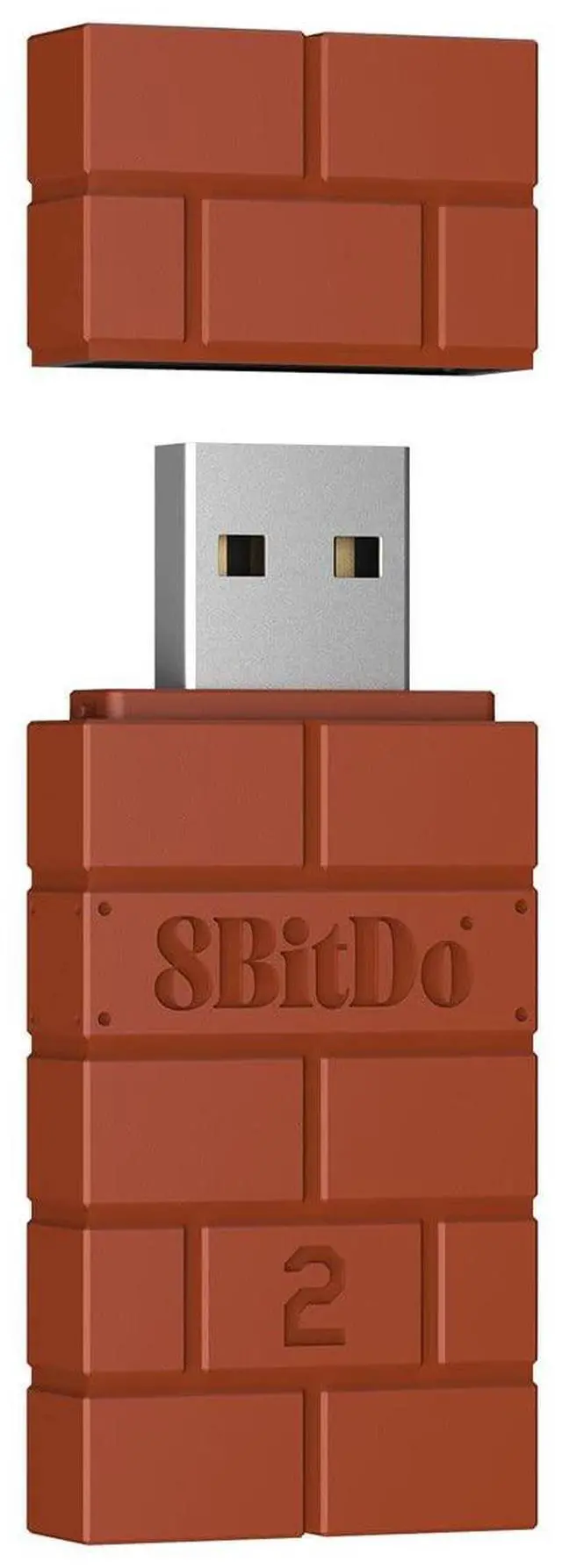 Main image of 8BitDo Wireless USB Adapter 2 for Switch/Switch 2, Windows PC, Mac & Raspberry Pi, Compatible with Xbox Series X & S Controller, Xbox One Bluetooth Controller, Switch Pro and PS5 Controller (Brown)