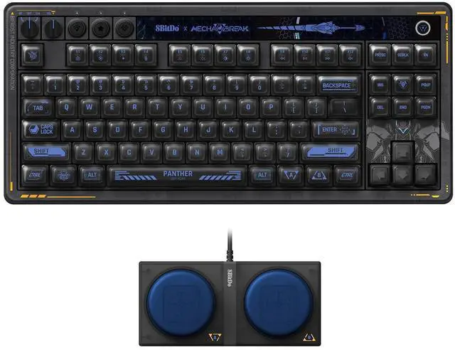 Main image of 8BitDo Retro 87 Mechanical Keyboard with Hot-Swappable Kailh Switches, RGB Backlight, Programmable Buttons, Wireless 2.4G/Bluetooth/USB-C for Windows and Android - Mecha Break: Panther