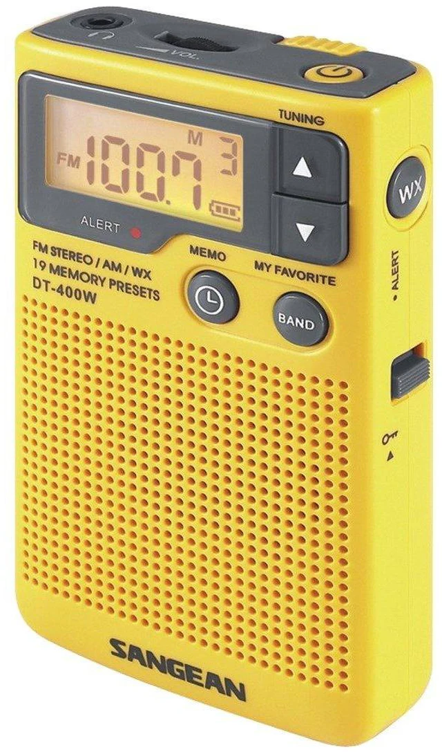 Main image of Sangean DT-400W Weather Alert Pocket Radio, AM/FM, Yellow