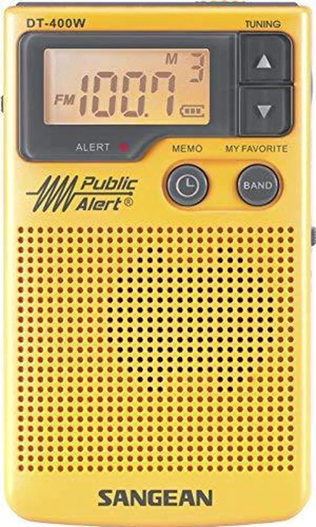 Alt view image 5 of 6 - Sangean DT-400W Weather Alert Pocket Radio, AM/FM, Yellow