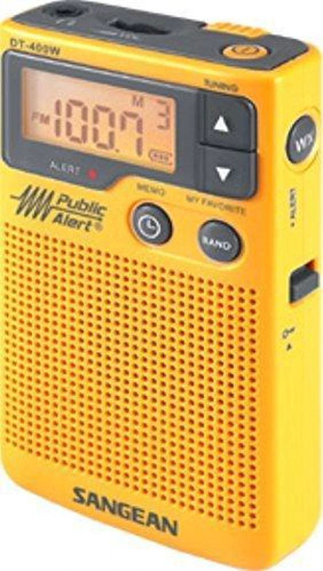 Alt view image 6 of 6 - Sangean DT-400W Weather Alert Pocket Radio, AM/FM, Yellow