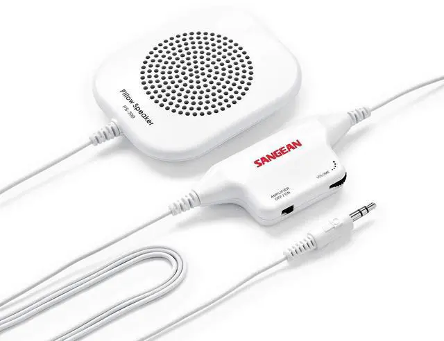 Alt view image 4 of 5 - Sangean PS-300 Pillow Speaker with In-line Volume Control and Amplifier (White)