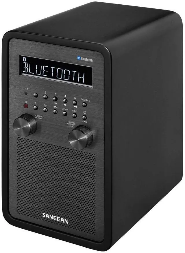 Main image of SANGEAN WR-50 AM/FM-RBDS/Bluetooth Wood Cabinet Table Top Radio Black