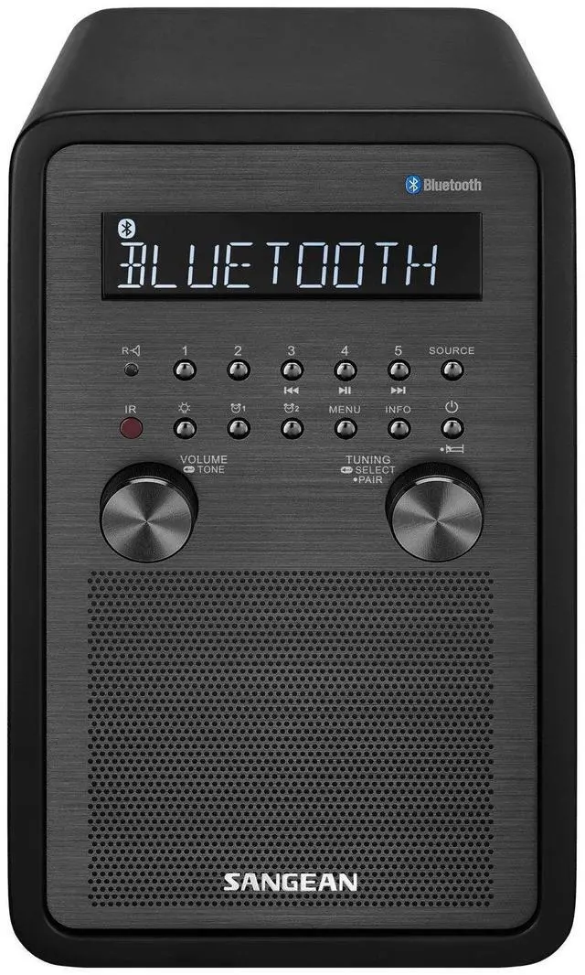 Alt view image 2 of 3 - SANGEAN WR-50 AM/FM-RBDS/Bluetooth Wood Cabinet Table Top Radio Black