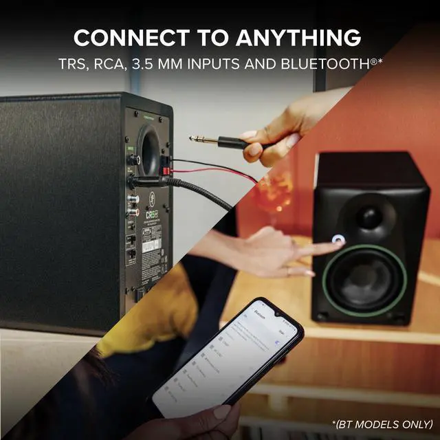Alt view image 4 of 6 - Mackie CR4.5 4.5" Creative Reference Powered Studio Monitors with Tone Knob and Location Switch Active Speakers for Music Production, Desktop Computer, Gaming, HiFi Listening