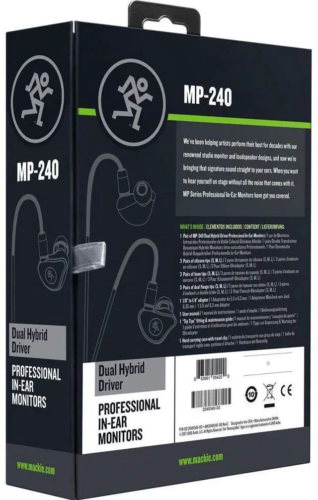 Alt view image 5 of 5 - Mackie MP Series In-Ear Headphones & Monitors with Dual Hybrid Drivers (MP-240)