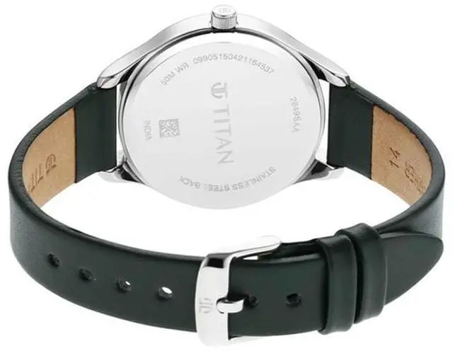Alt view image 3 of 6 - Titan Women Leather Analog White Dial Watch-Np2649Sl01/Np2649Sl01, Band Color-Green