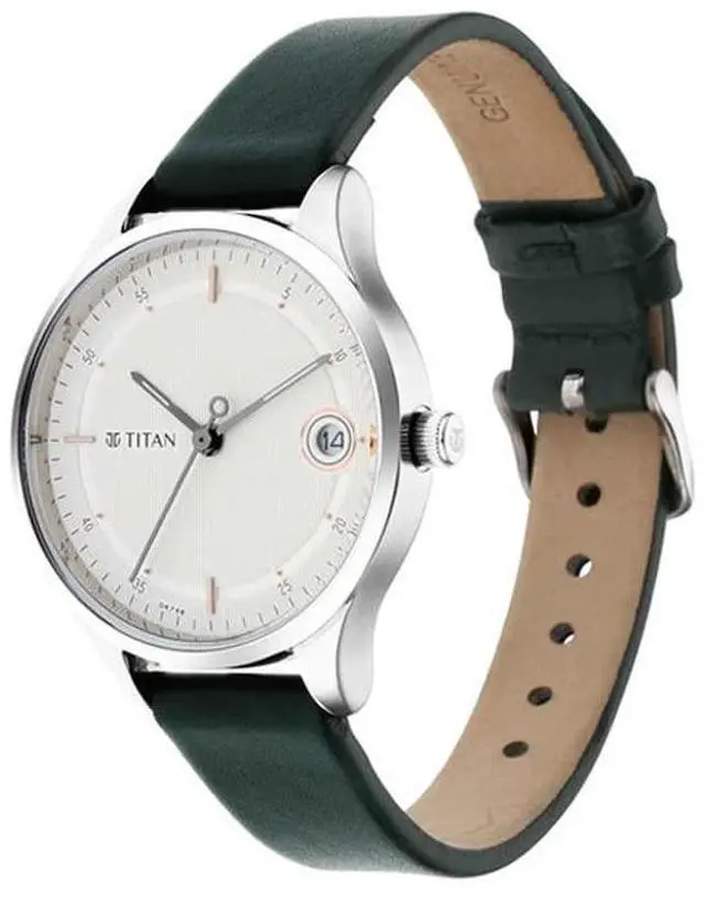 Alt view image 4 of 6 - Titan Women Leather Analog White Dial Watch-Np2649Sl01/Np2649Sl01, Band Color-Green