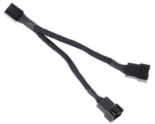 Main image of SilverStone Technology All Black Sleeved 1-to-2 Sleeved PWM Fan Splitter Cable (CPF01)