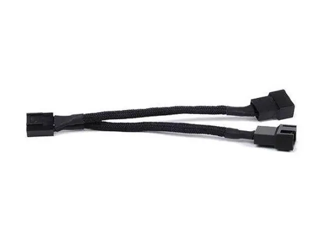 Alt view image 2 of 6 - SilverStone Technology All Black Sleeved 1-to-2 Sleeved PWM Fan Splitter Cable (CPF01)