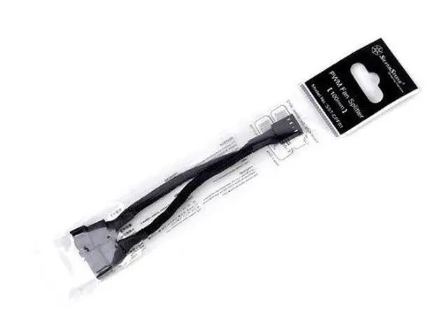 Alt view image 6 of 6 - SilverStone Technology All Black Sleeved 1-to-2 Sleeved PWM Fan Splitter Cable (CPF01)