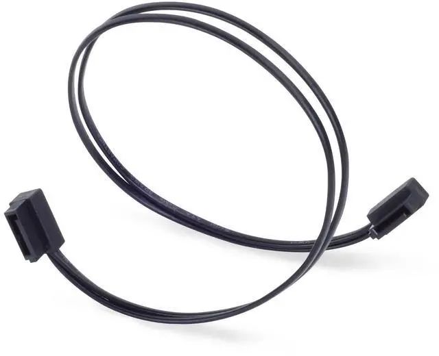Main image of Silverstone Technology CP11B-300 300mm (11.8 in.) Ultra Thin 6Gb/s Lateral 90-Degree SATA Cable with Custom Low-Profile Connectors, SST-CP11B-300