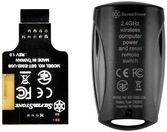 Alt view image 3 of 7 - Silverstone Technology 2.4G Wireless Remote Computer Power/Reset Switch, USB 2.0 9-pin Interface ES02-USB Components Other