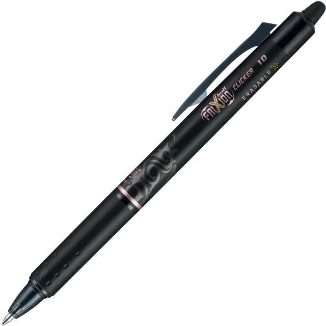 Alt view image 3 of 4 - Pilot® FriXion® Ball Clicker Erasable Retractable Gel Pens, Pack of 3, Bold Point, 1.0 mm, Black Barrels, Black Ink