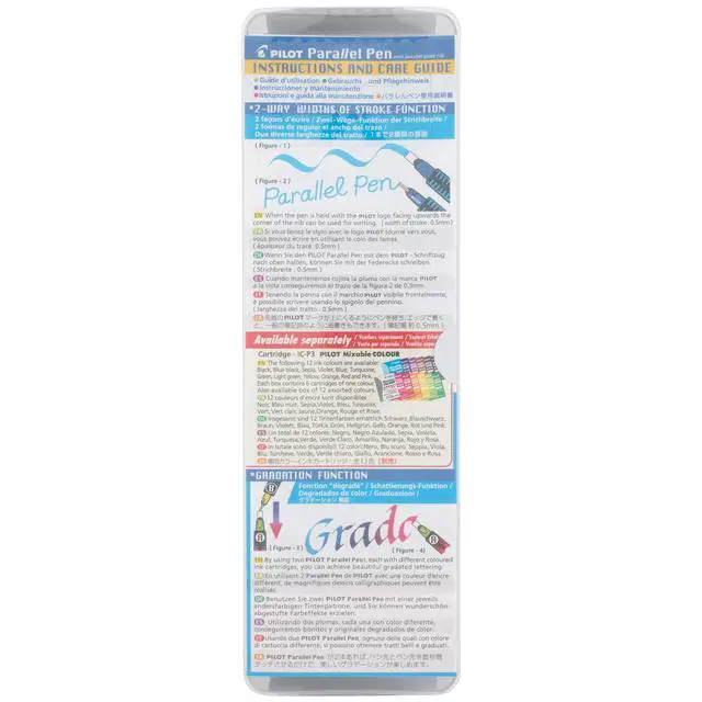 Alt view image 4 of 4 - Pilot Parallel Pen Premium Caligraphy Pen Set, 3.0mm Nib, White Barrel with Pink Accents (14679)