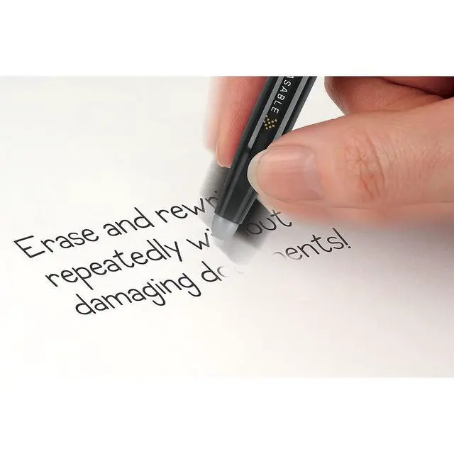 Alt view image 4 of 4 - Pilot, FriXion Ball Erasable & Refillable Gel Ink Pens, Fine Point 0.7 mm, Pack of 3, Black