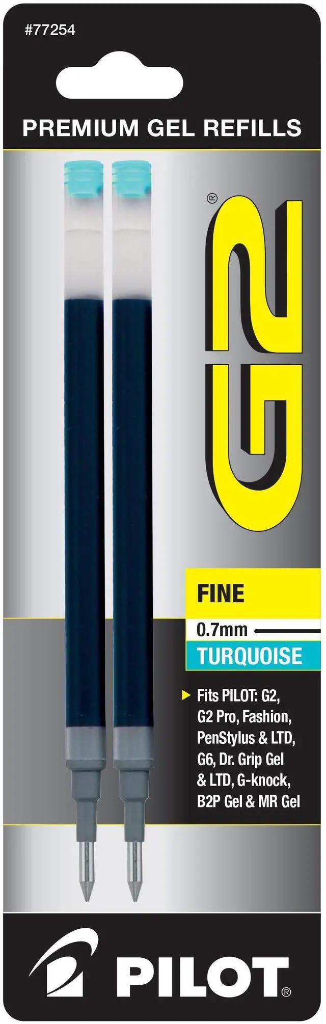 Main image of Pilot, G2 Gel Ink Refills, Fine Point 0.7 mm, Turquoise, Pack of 2