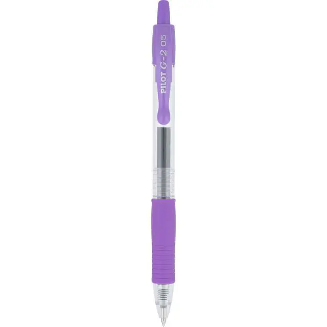 Alt view image 2 of 7 - PILOT G2 Retractable Gel Pens, Extra Fine Point, Purple Ink, 0.5 mm, 12 Pack (31107)