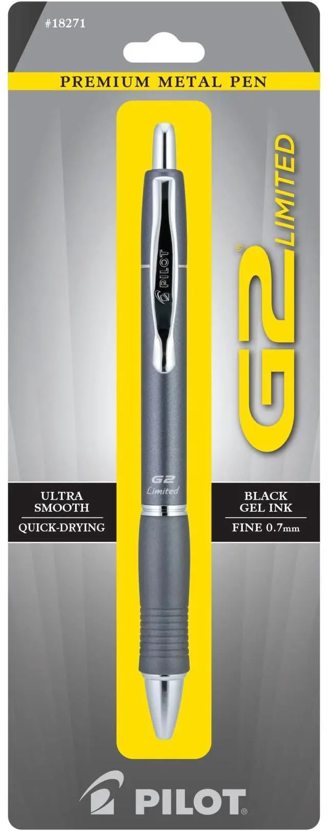 Main image of Pilot G2 Limited Premium Metal Gel Pen, Fine Point, 0.7 mm, Assorted Barrel Color, Black Ink