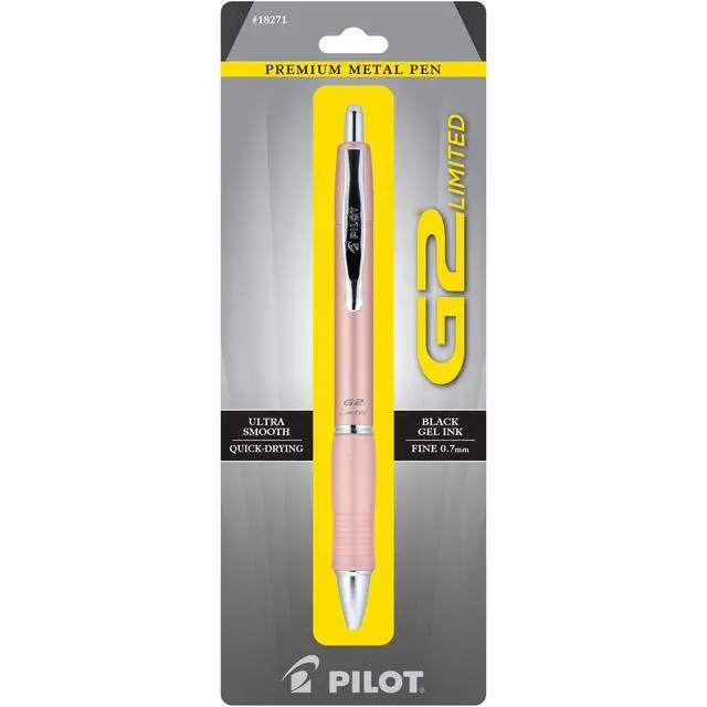 Alt view image 2 of 7 - Pilot G2 Limited Premium Metal Gel Pen, Fine Point, 0.7 mm, Assorted Barrel Color, Black Ink