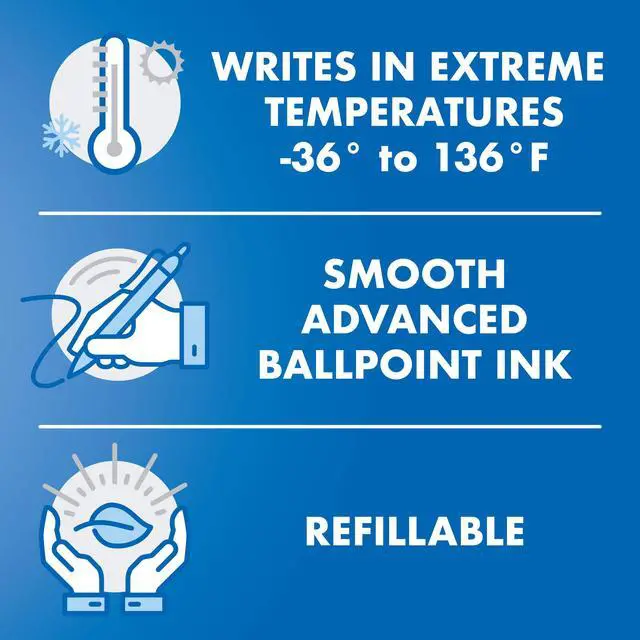 Alt view image 3 of 7 - PILOT Acroball PureWhite Advanced Ink Refillable & Retractable Ball Point Pens with Silver Accents, Fine Point, Black Ink
