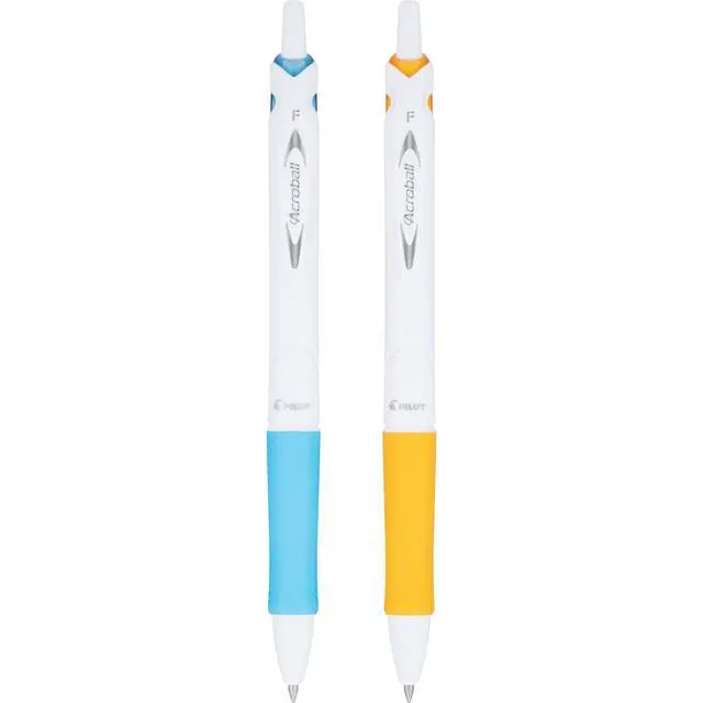 Alt view image 5 of 7 - PILOT Acroball PureWhite Advanced Ink Refillable & Retractable Ball Point Pens with Silver Accents, Fine Point, Black Ink