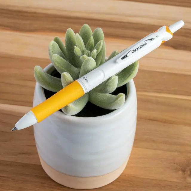 Alt view image 6 of 7 - PILOT Acroball PureWhite Advanced Ink Refillable & Retractable Ball Point Pens with Silver Accents, Fine Point, Black Ink