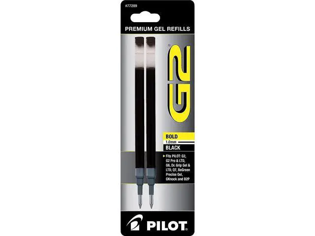 Alt view image 2 of 4 - Pilot, G2 Gel Ink Refills, Bold Point 1 mm, Black, Pack of 2