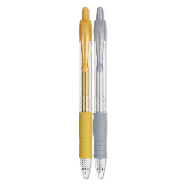 Alt view image 2 of 5 - Pilot, G2 Metallics Gel Roller Pens, Fine Point 0.7 mm, Gold & Silver, Pack of 2